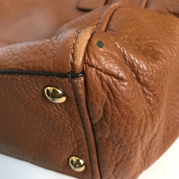 SOLD❌Michael Kors Cognac Leather Weston Satchel - Picture 10 of 16